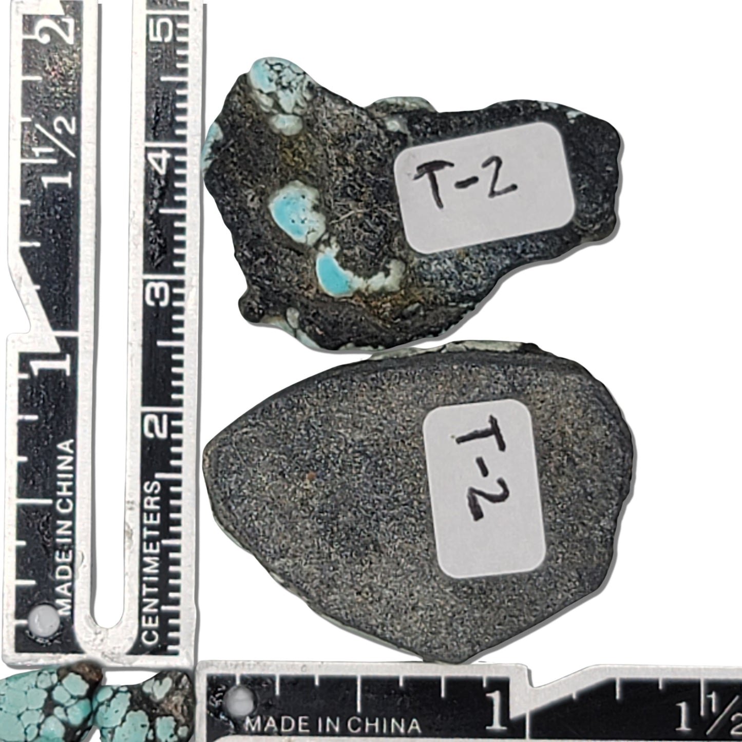 Natural Hubei Turquoise Rough Stones | 15g Pair with Unique Spiderweb Matrix