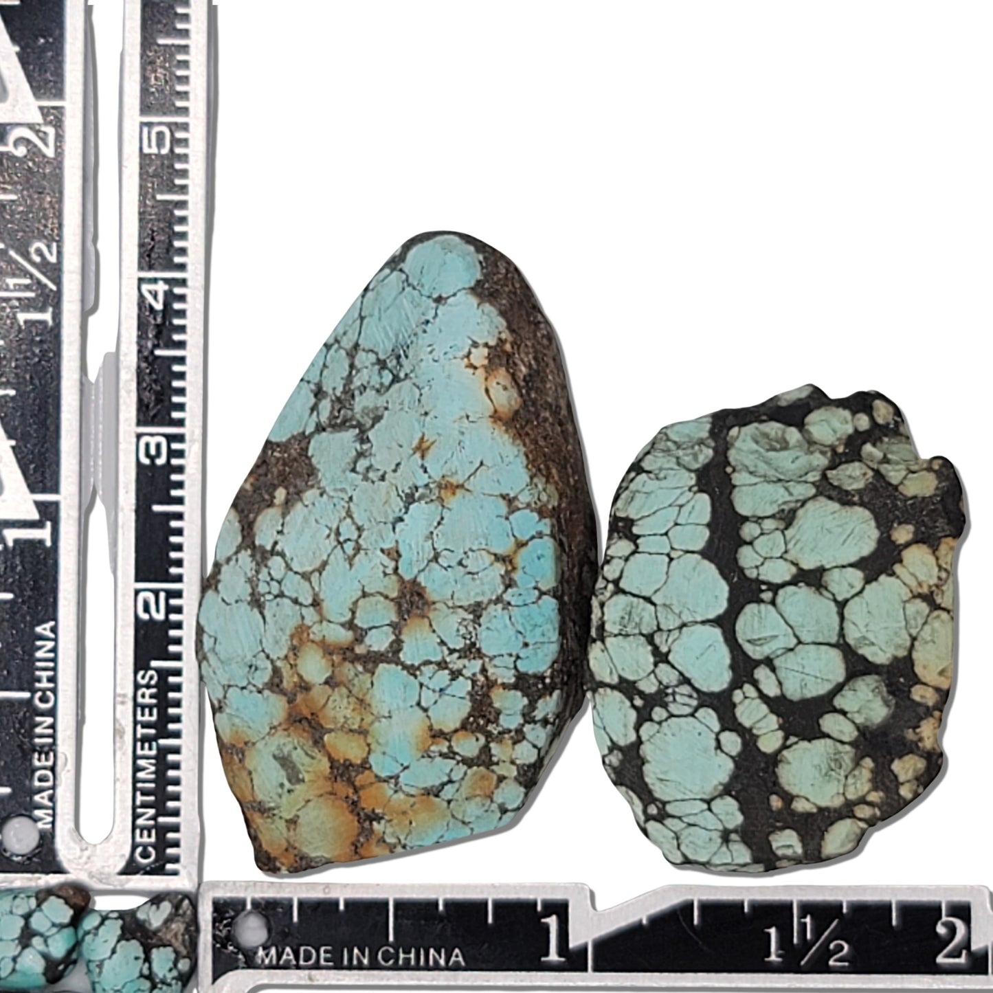 30g Natural Hubei Turquoise Rough Stone Pair - T61