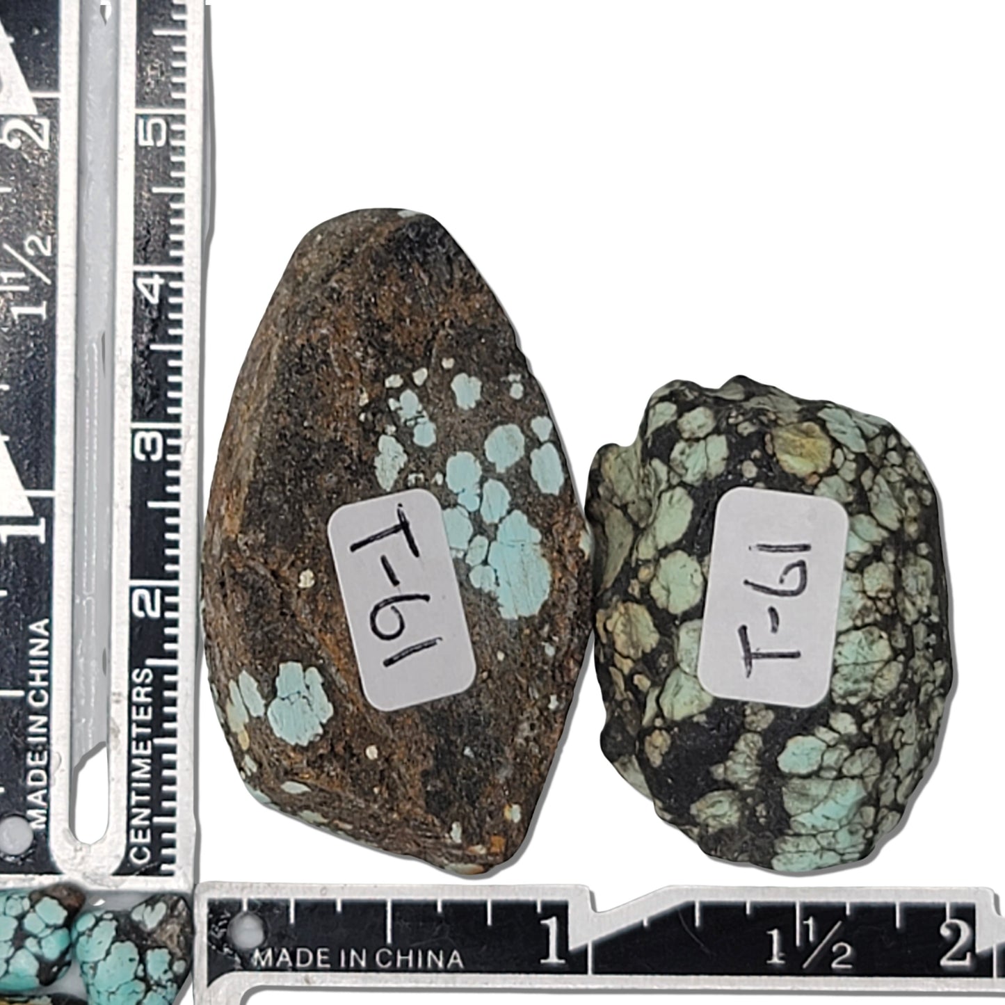 30g Natural Hubei Turquoise Rough Stone Pair - T61