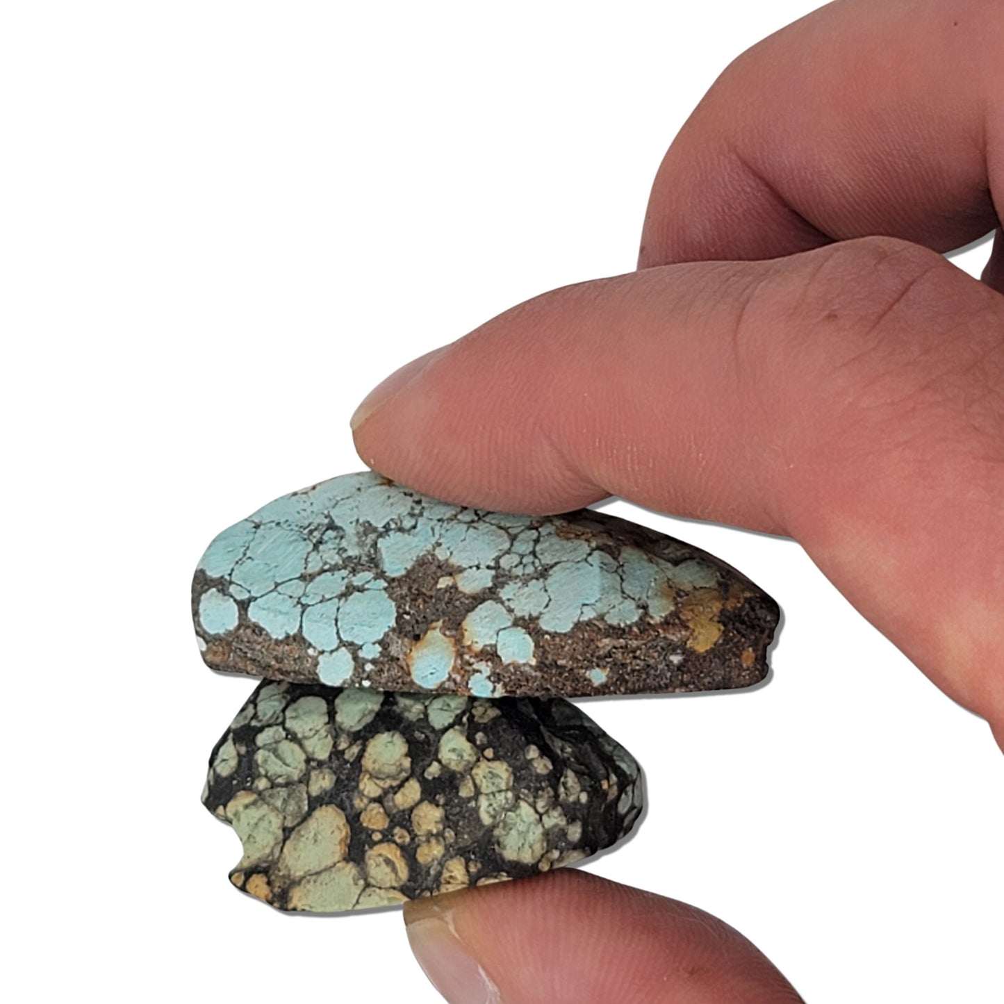 30g Natural Hubei Turquoise Rough Stone Pair - T61