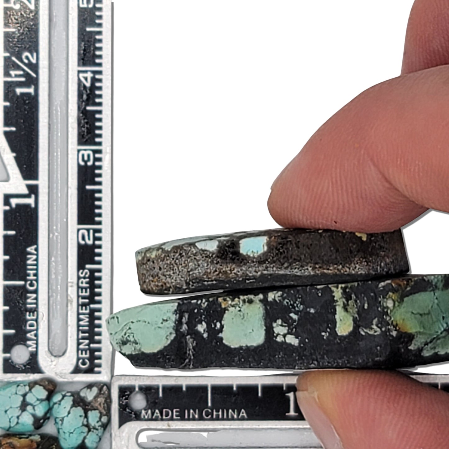 24g Natural Hubei Turquoise Rough Stone Pair - T68